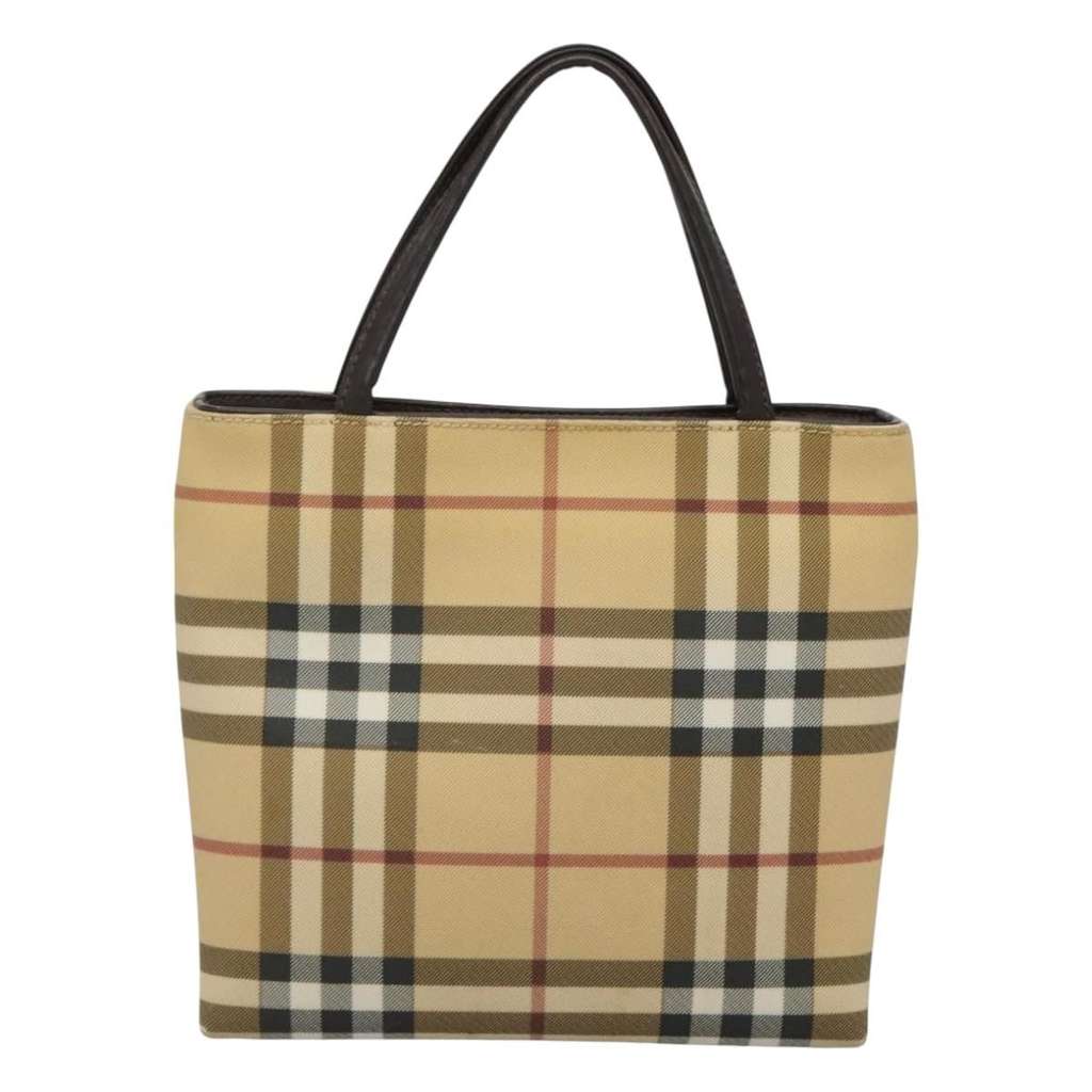 Burberry Nova Check Handbag Beige Canvas Very good condition - Back View