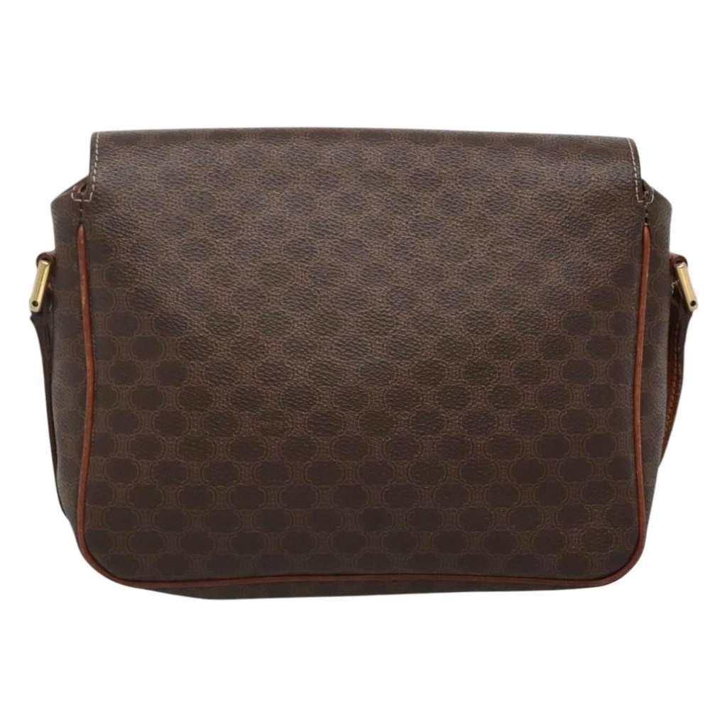 Celine Vintage Macadam Shoulder Bag Brown Canvas Very good condition - Back View