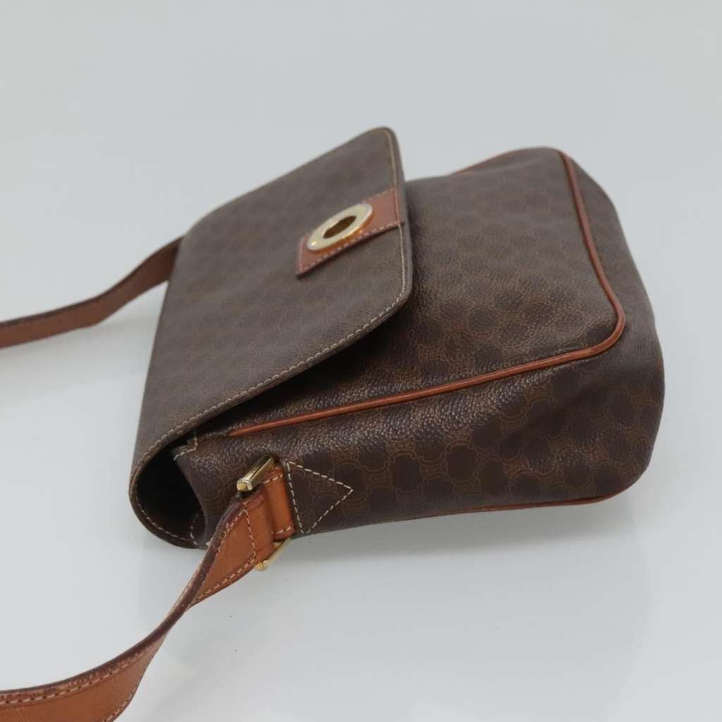 Celine Vintage Macadam Shoulder Bag Brown Canvas Very good condition - Model View