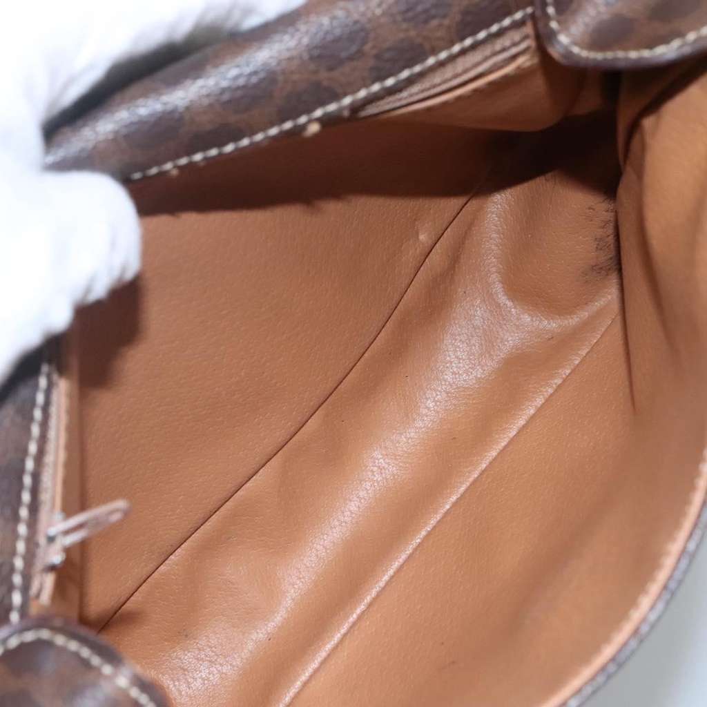 Celine Vintage Macadam Shoulder Bag Brown Canvas Very good condition - Box View