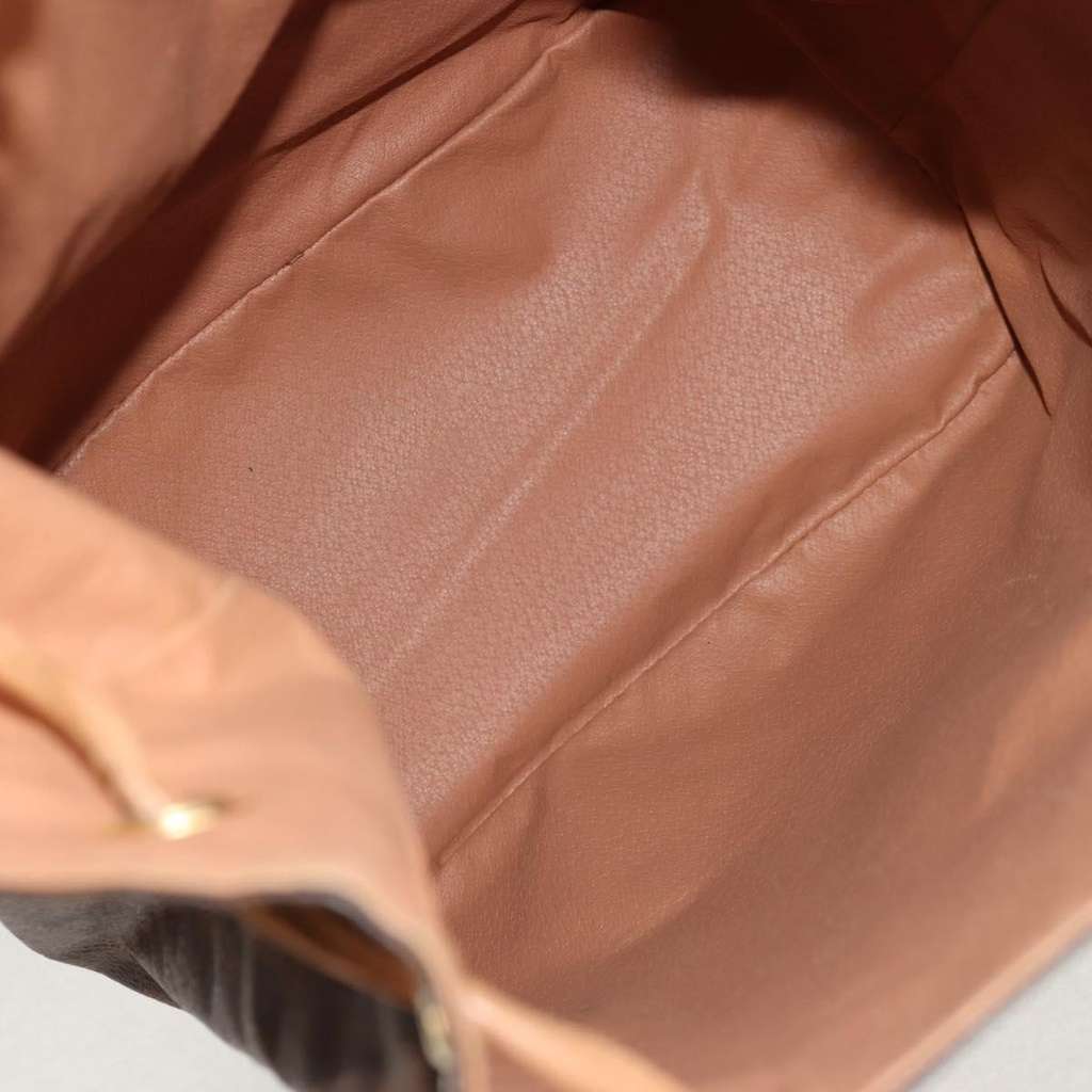 Celine Vintage Drawstring Flap Backpack Brown Canvas Very good condition - Box View