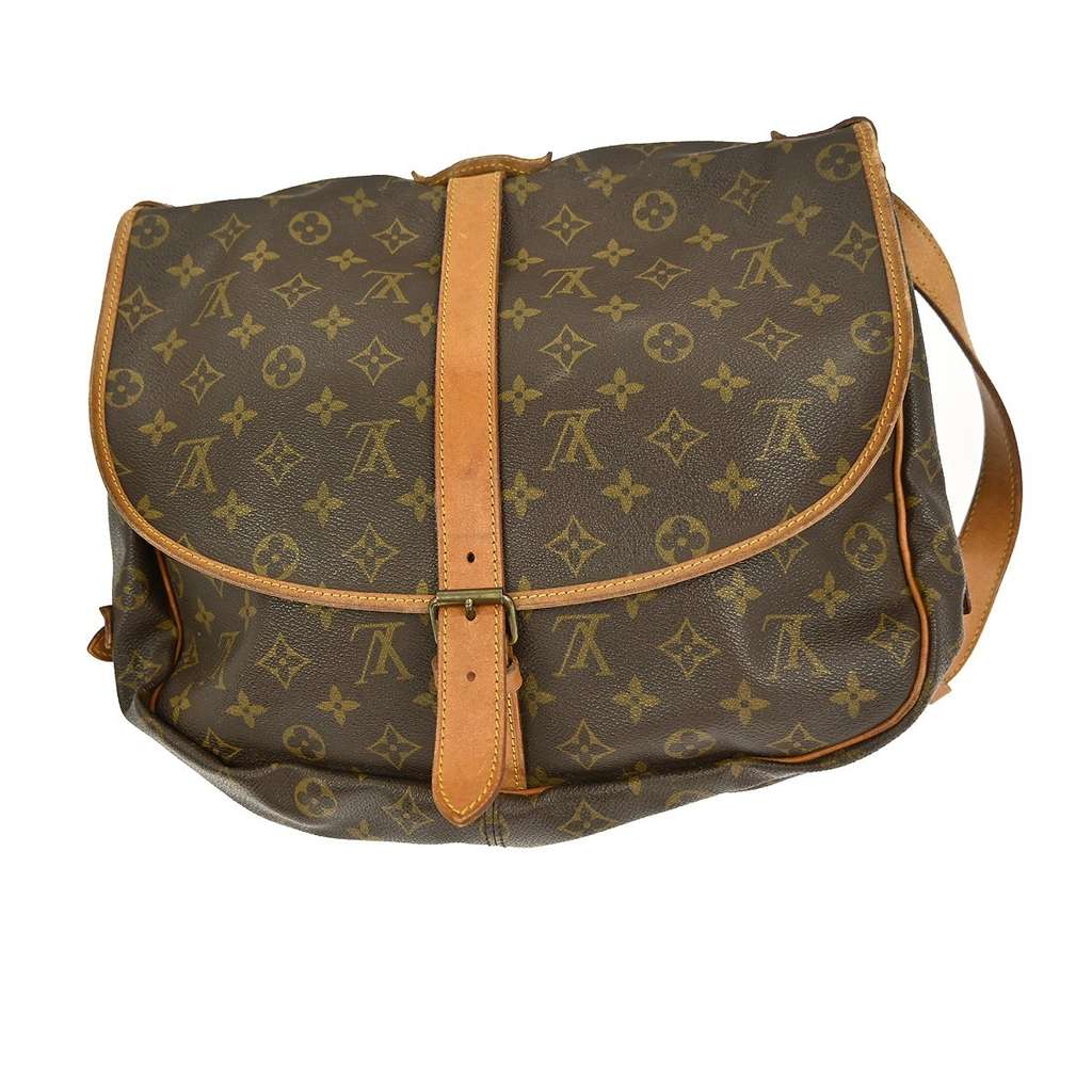 Louis Vuitton Saumur Handbag Brown Canvas Good condition - Back View