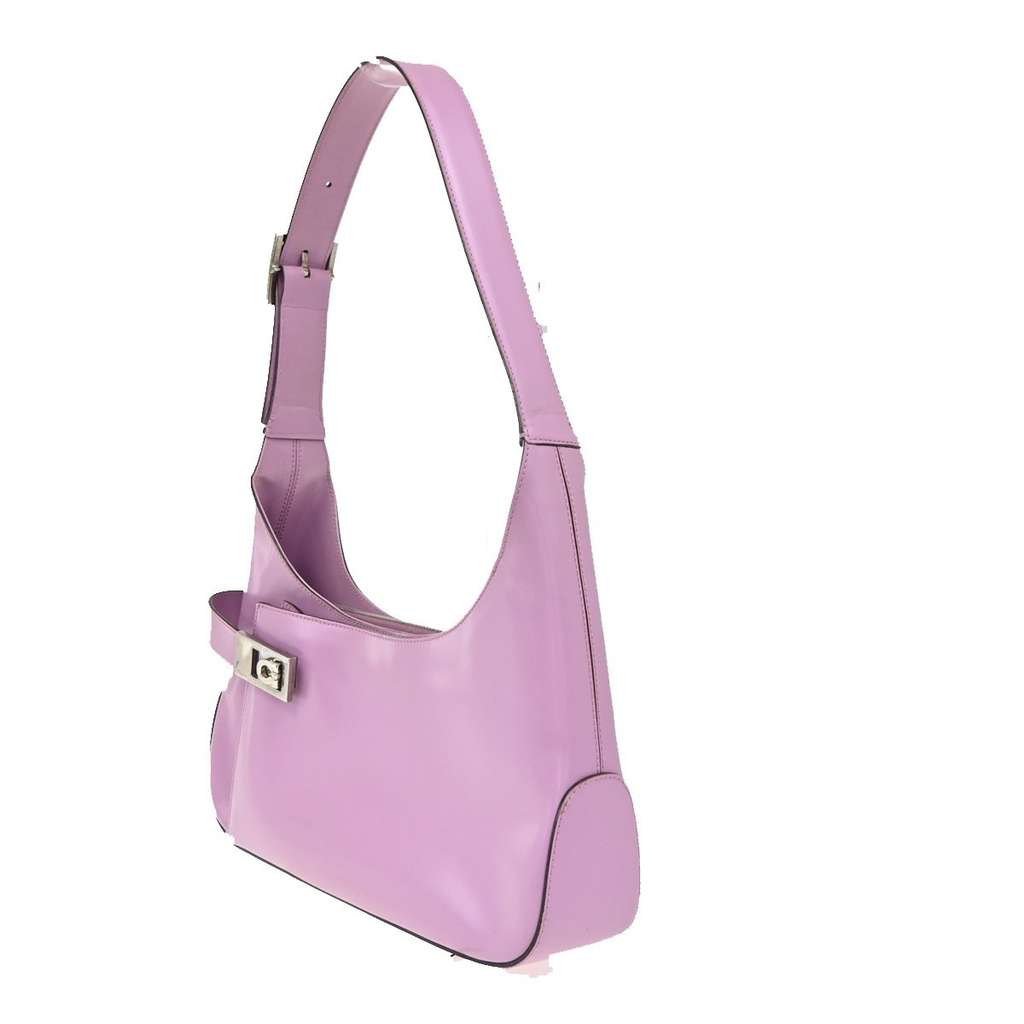 Salvatore Ferragamo Gancini Shoulder Bag Purple Leather Very good condition - Inside View