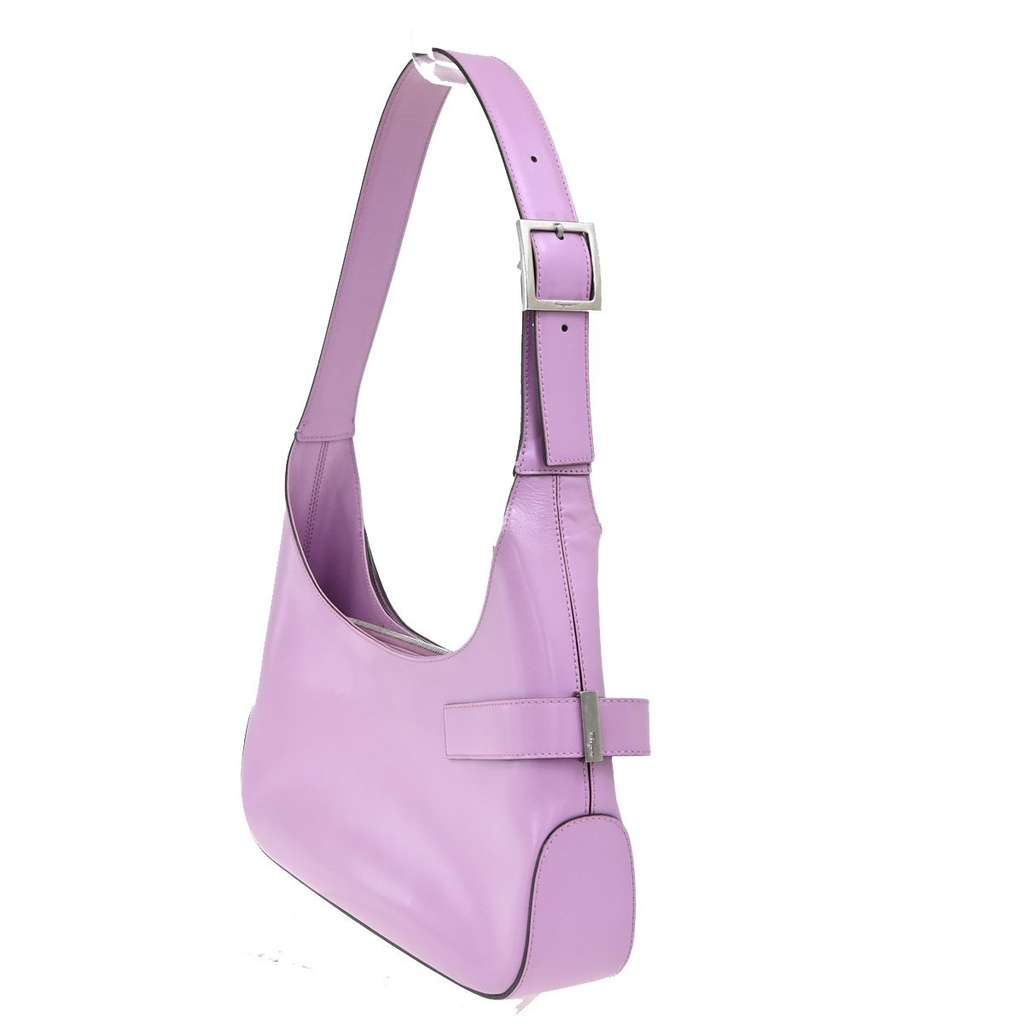 Salvatore Ferragamo Gancini Shoulder Bag Purple Leather Very good condition - Model View