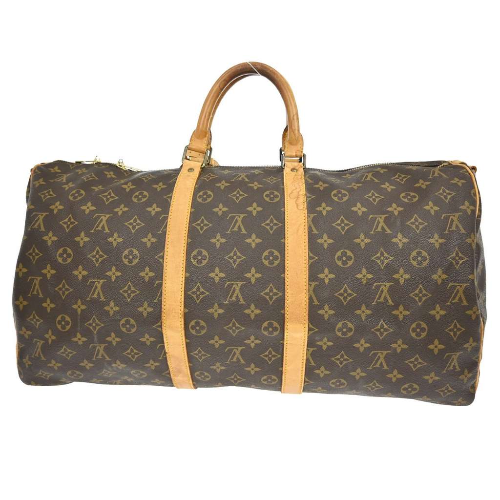 Louis Vuitton Keepall Bandouliere Bag Brown Canvas Good condition - Back View