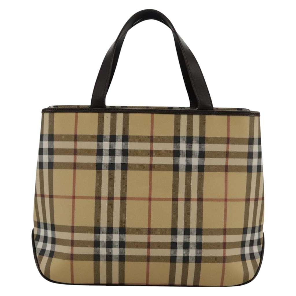 Burberry Nova Check Handbag Beige Canvas Good condition - Back View