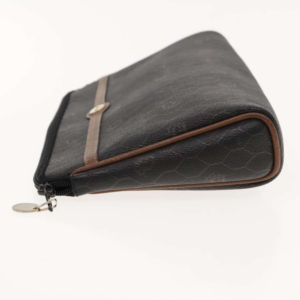 Christian Dior Vintage Honeycomb Zip Pouch Black Canvas Very good condition - Model View