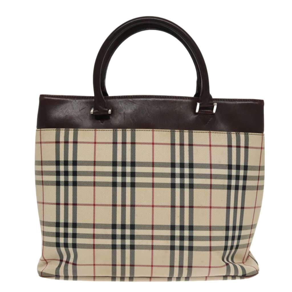 Burberry Nova Check Tote Beige Canvas Good condition - Back View