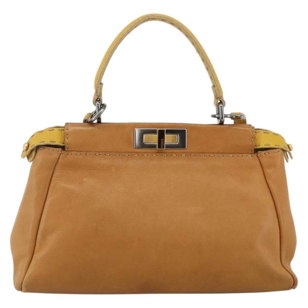 Fendi Selleria Peekaboo Bag Beige Leather Good condition - Back View