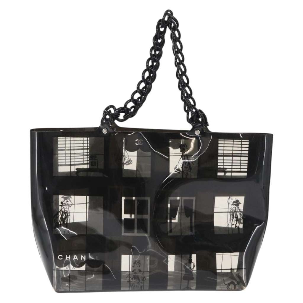 Chanel Coco Window Tote Black Plastic Very good condition - Back View