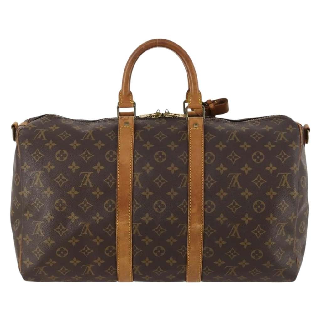 Louis Vuitton Keepall Bandouliere Bag Brown Canvas Good condition - Back View