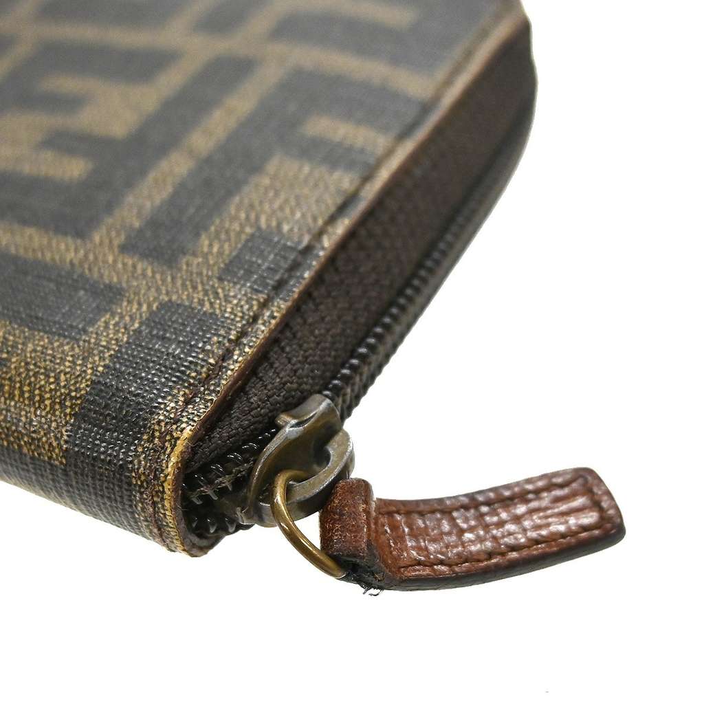 Fendi Zip Around Organizer Wallet Brown Canvas Very good condition - Box View