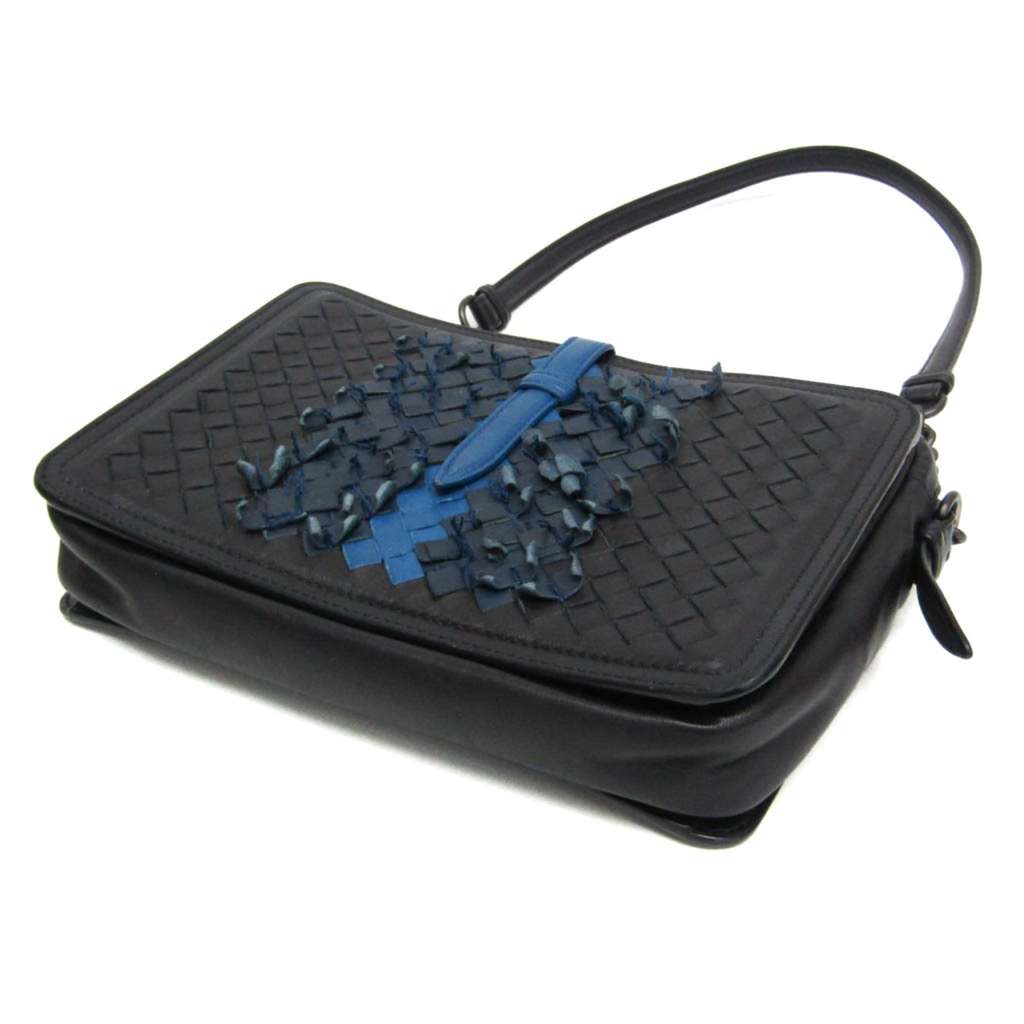 Bottega Veneta Belt Flap Camera Bag Navy Leather Very good condition - Back View