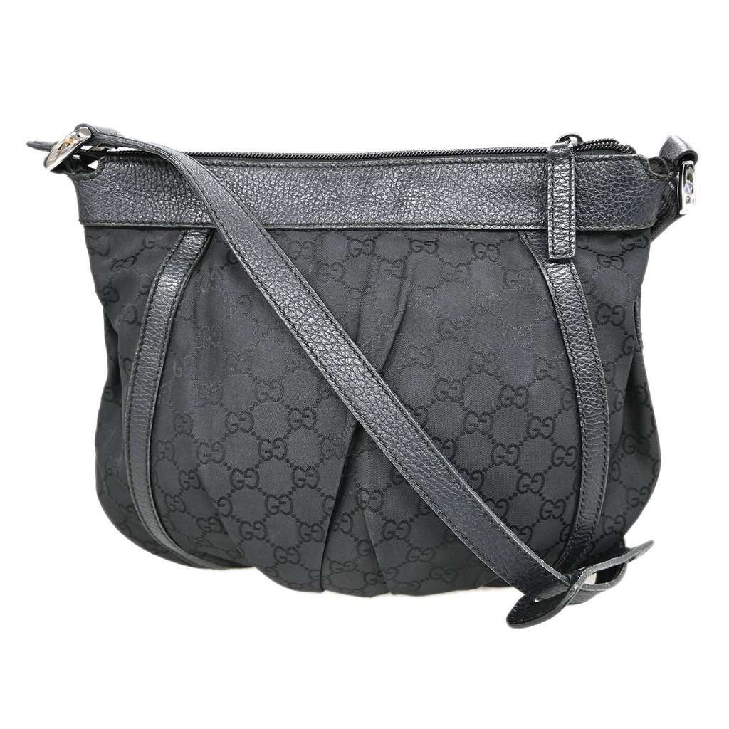Gucci D Ring Messenger Bag Black Canvas Very good condition - Back View