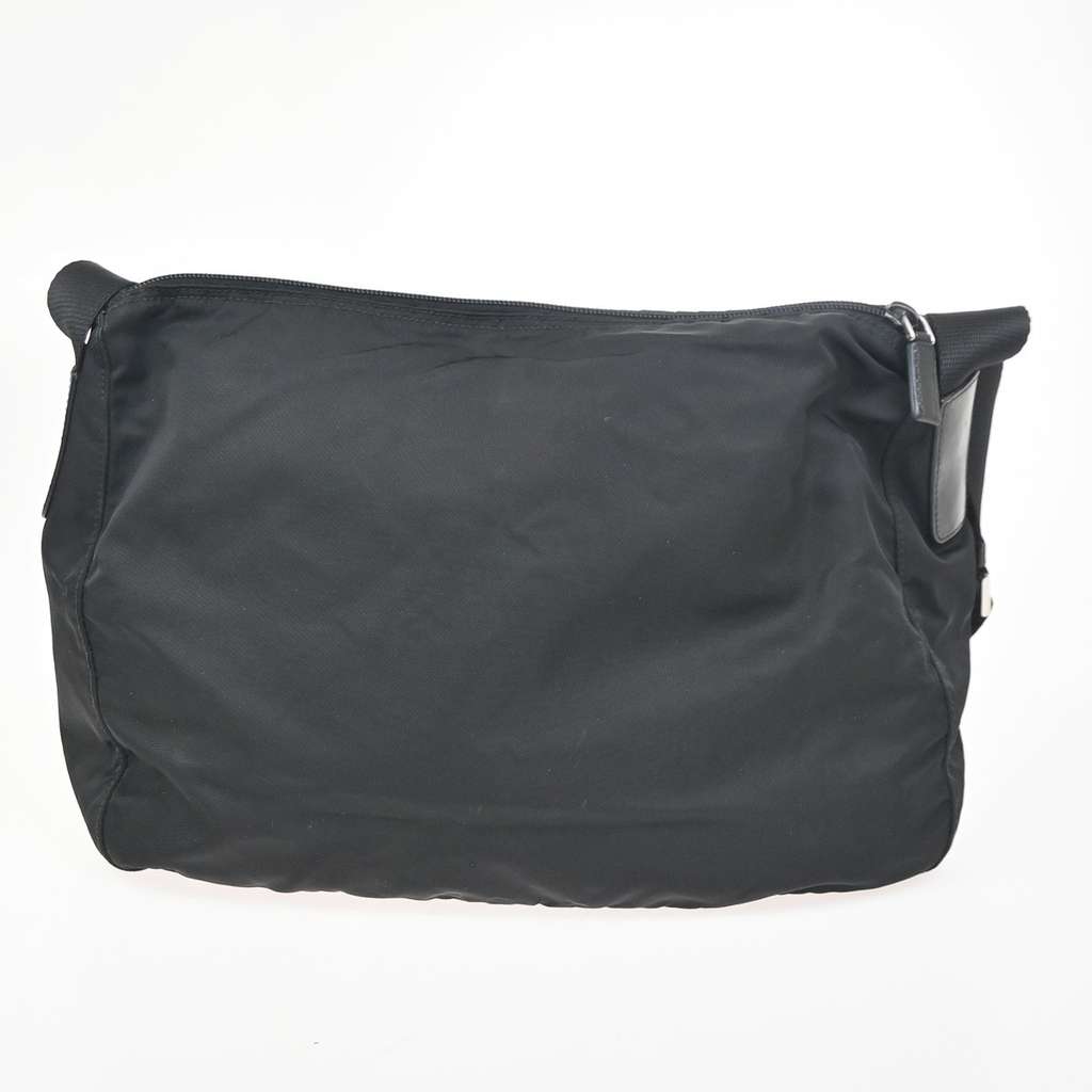 Prada Zip Buckle Messenger Bag Black Very good condition - Back View