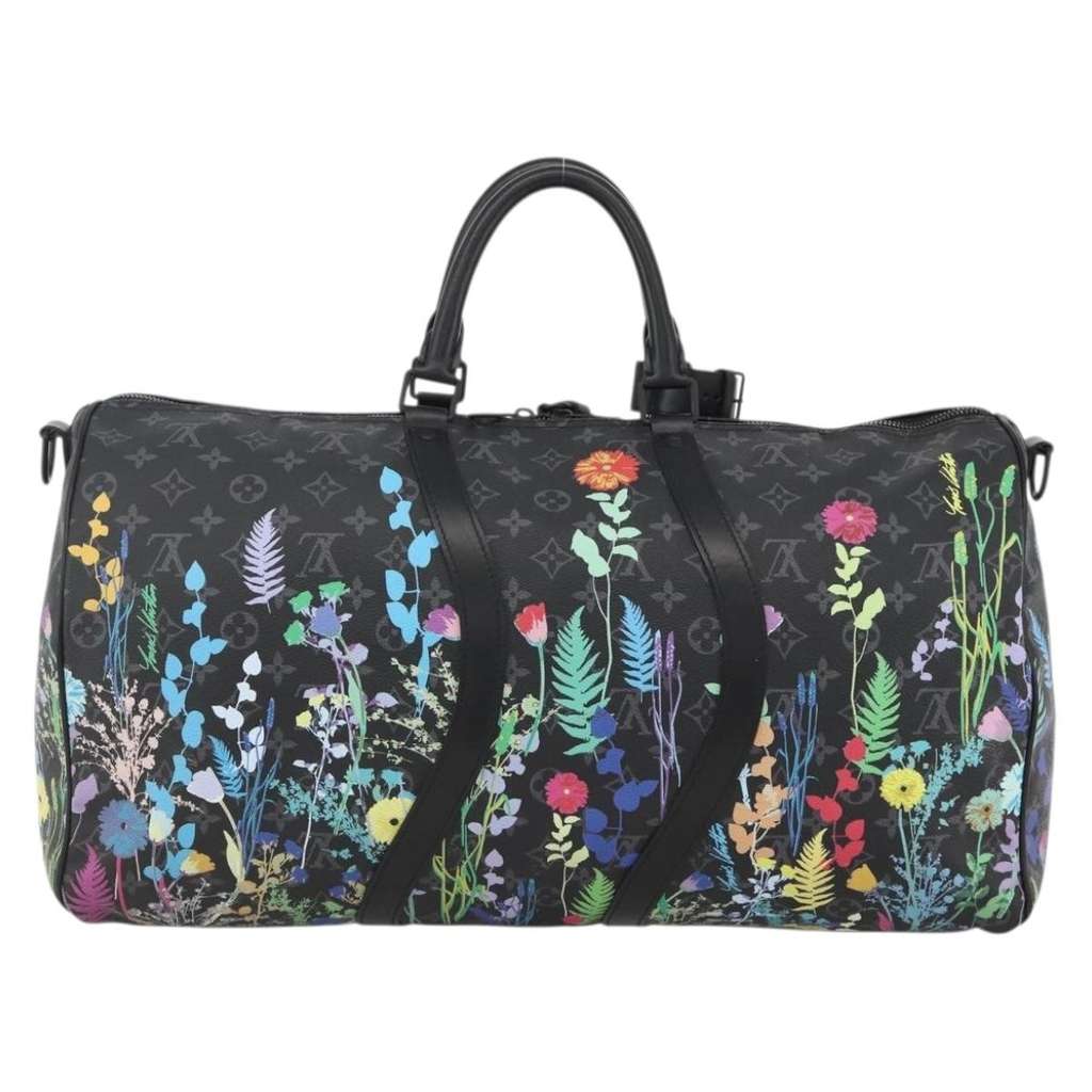 Louis Vuitton Keepall Bandouliere Bag Black Canvas Good condition - Back View