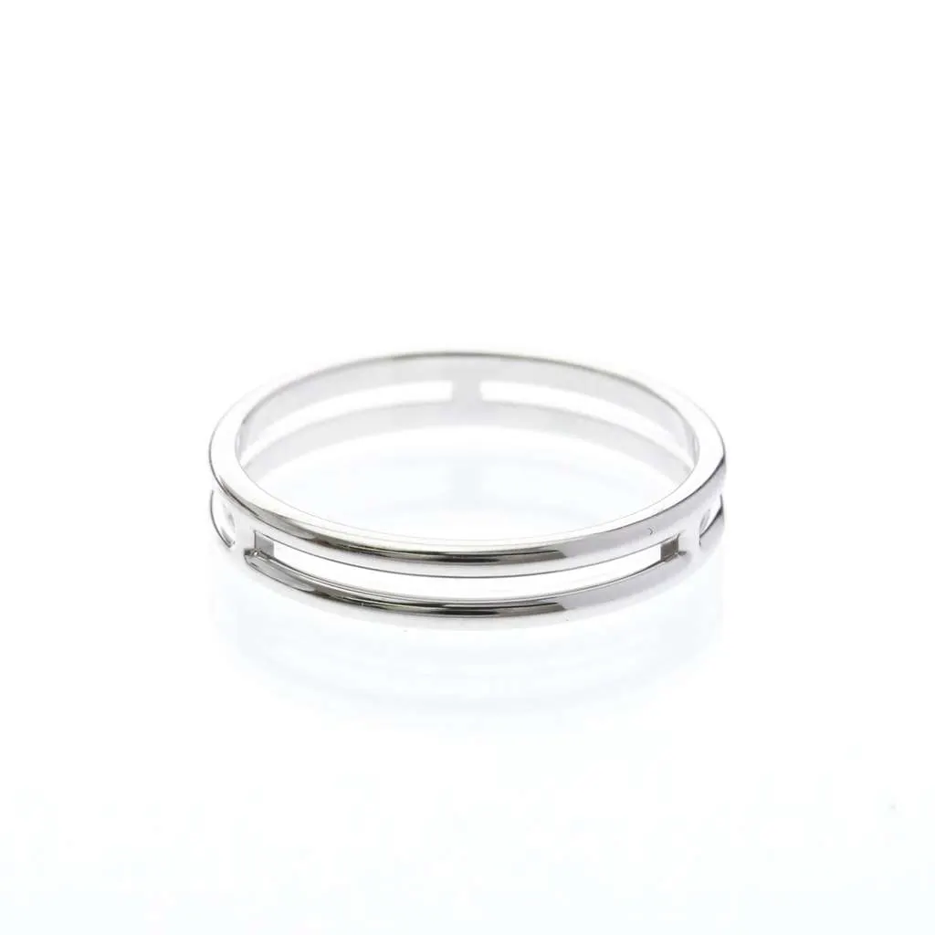 Hermès Ariane Wedding Band Ring Silver Good - Inside View