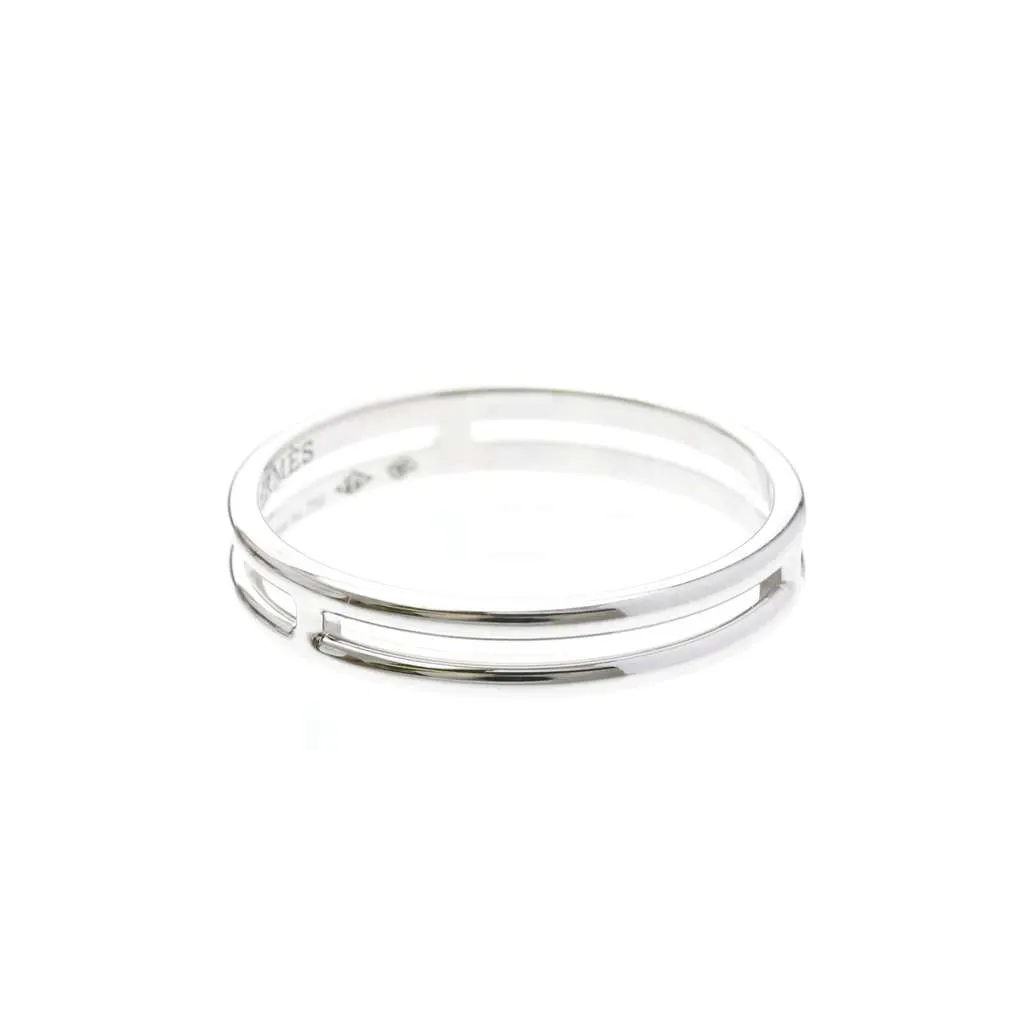 Hermès Ariane Wedding Band Ring Silver Good - Model View