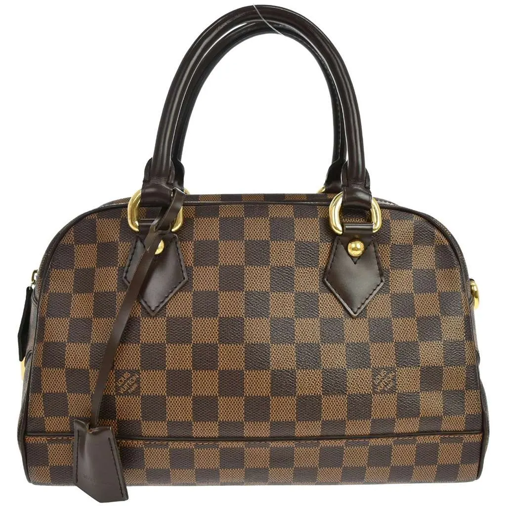 Louis Vuitton Duomo Boston Bag Brown Canvas Good - Front View