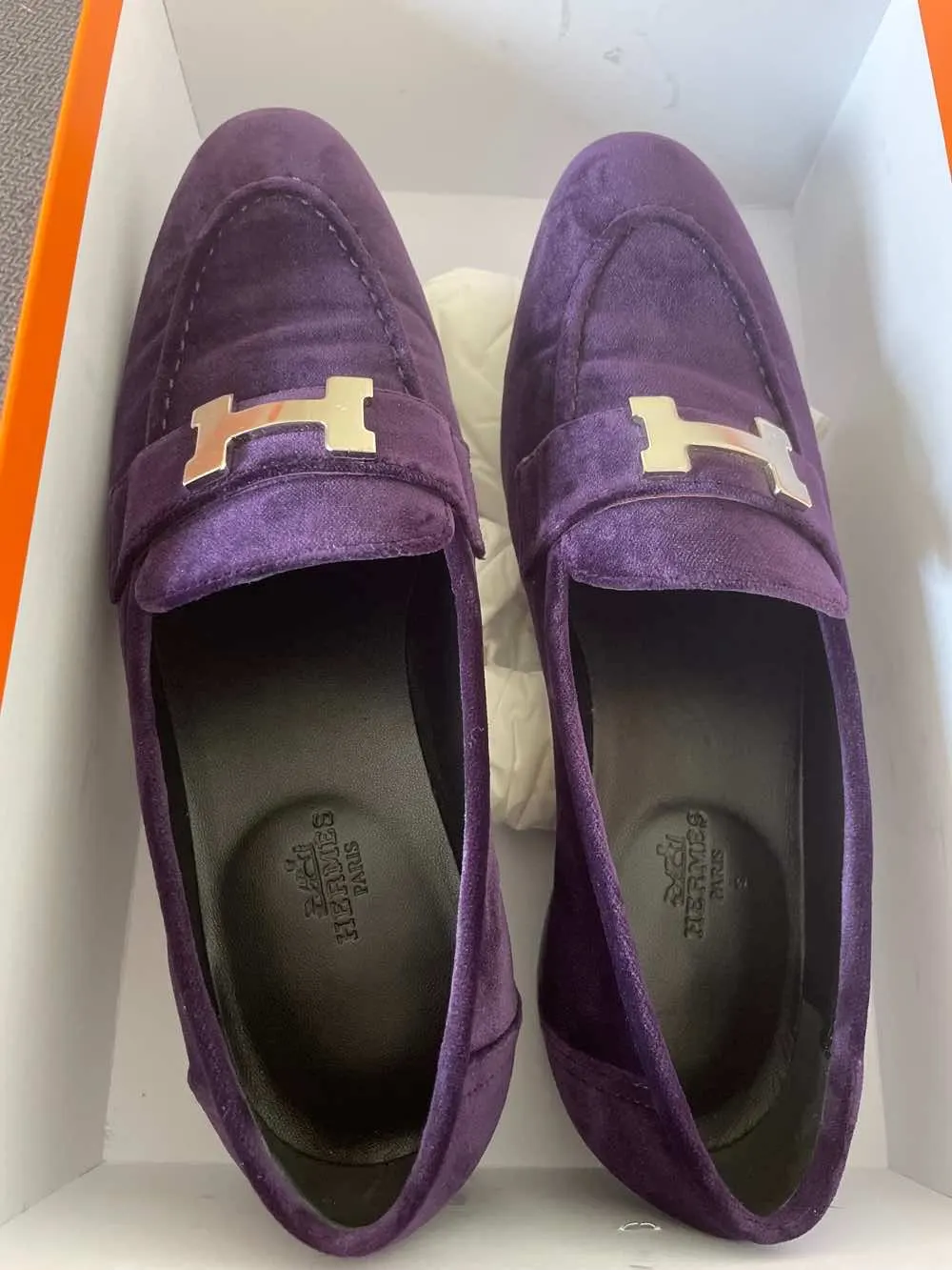 Hermès Paris Purple Velvet Never worn - Box View