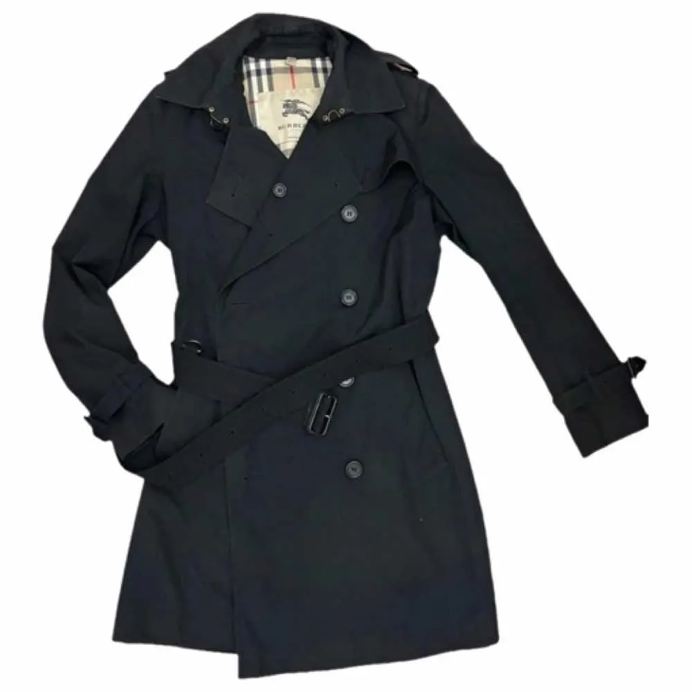 Burberry Trench coat Black Cotton Very good - Front View