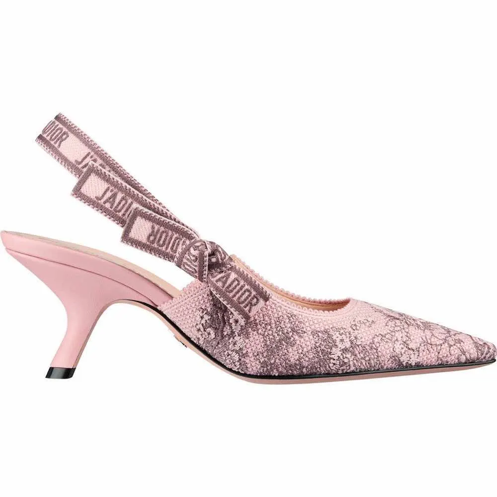 Dior Slingback Pink Canvas Never worn - Front View