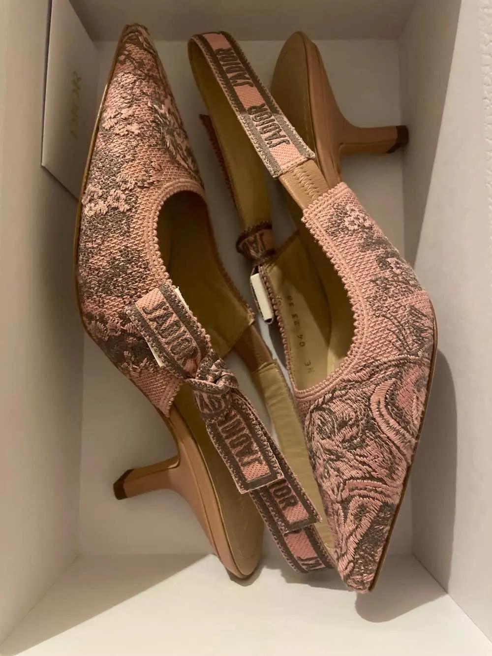 Dior Slingback Pink Canvas Never worn - Back View