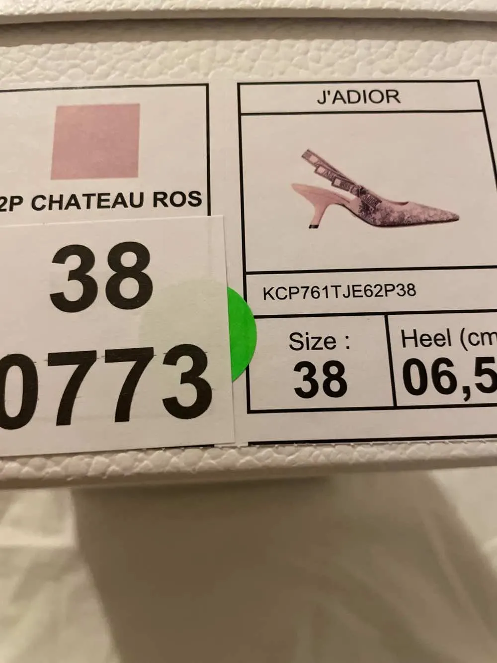 Dior Slingback Pink Canvas Never worn - Inside View