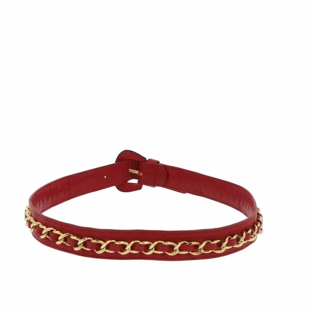 Chanel Red leather Red Leather Very good - Back View
