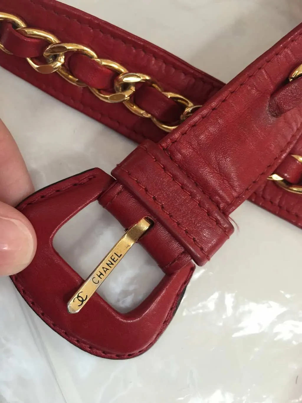 Chanel Red leather Red Leather Very good - Box View