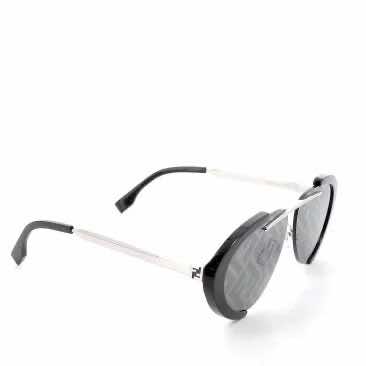 Fendi Acetate Monogram Black Sunglasses - Back view