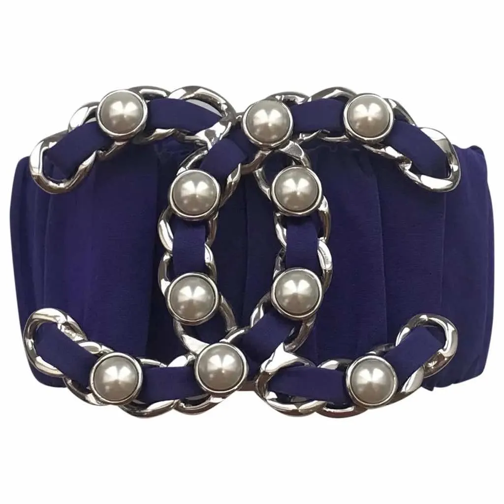 Chanel Nylon elastane belt Purple Very good - Front View