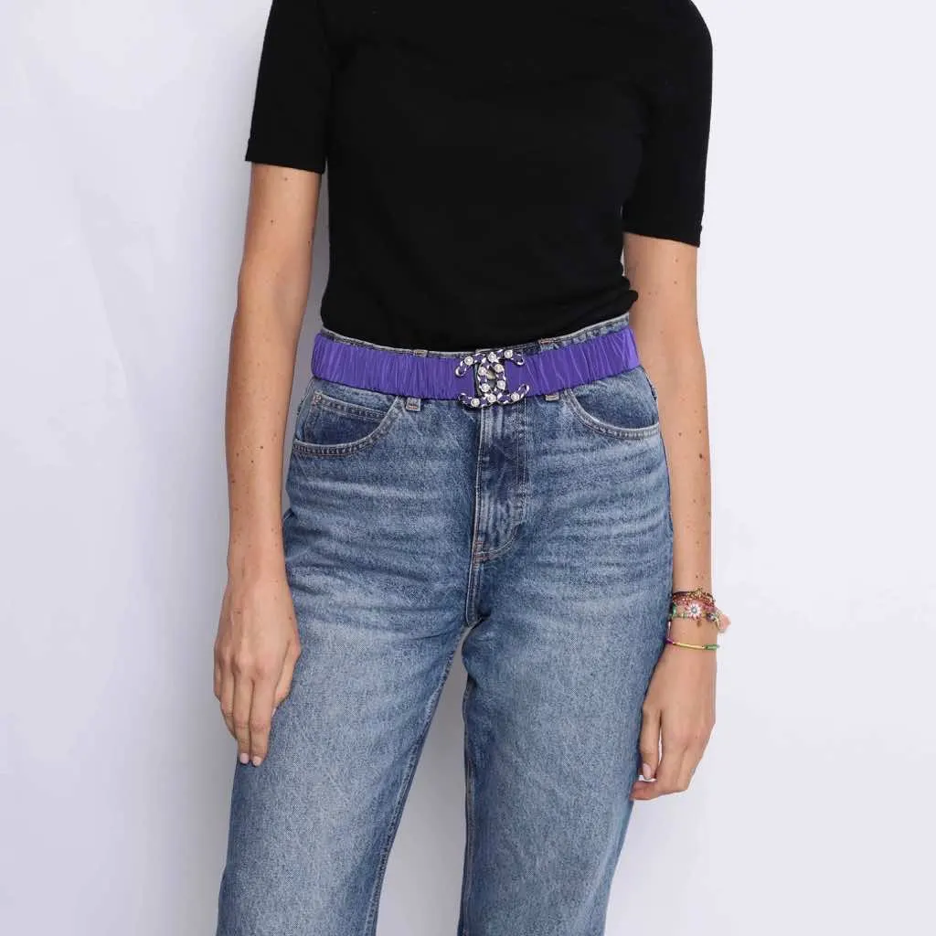 Chanel Nylon elastane belt Purple Very good - Back View