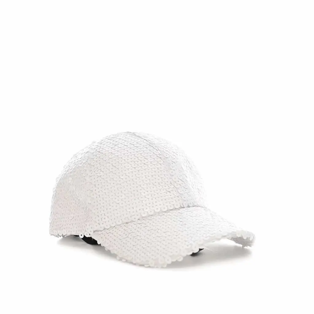 Chanel White sequin cap White Good - Back View