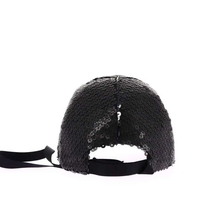 Chanel Black sequin cap Black Good - Back View