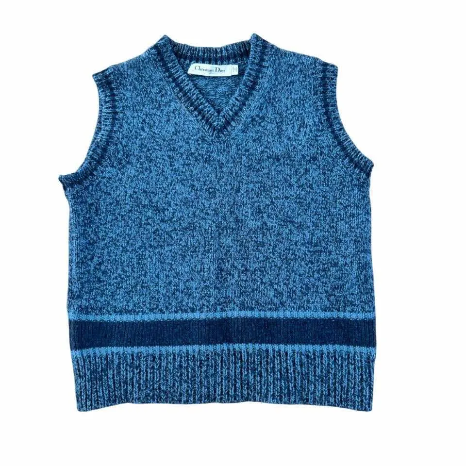 Dior أزرق sleeveless سترة