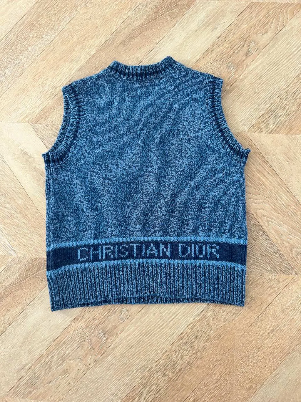 Dior Blue sleeveless sweater Blue Wool Very good - Inside View