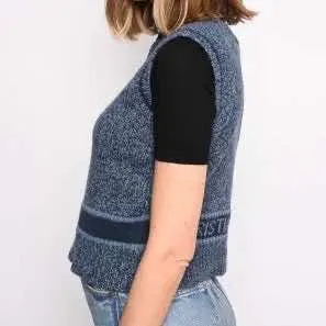 Dior Blue sleeveless sweater Blue Wool Very good - Box View