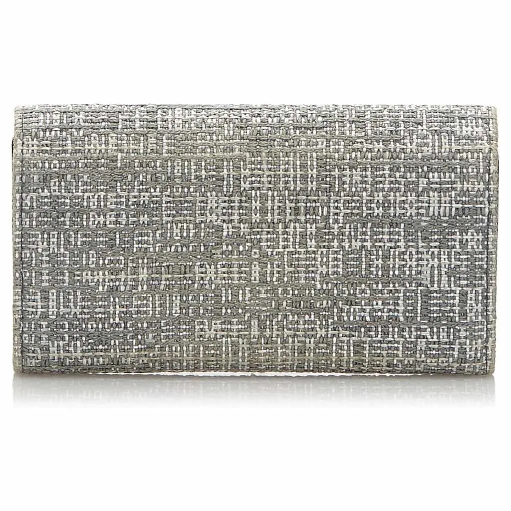 Chanel Tweed-effect velvet wallet Grey Velvet Never worn - Inside View