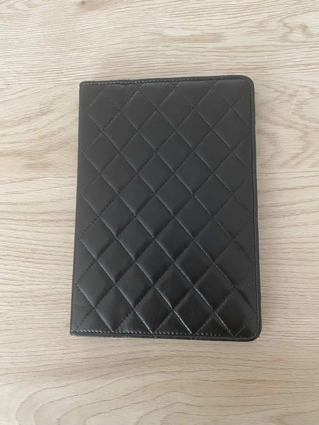 Chanel Timeless iPad mini protector Black Leather Never worn - Back View