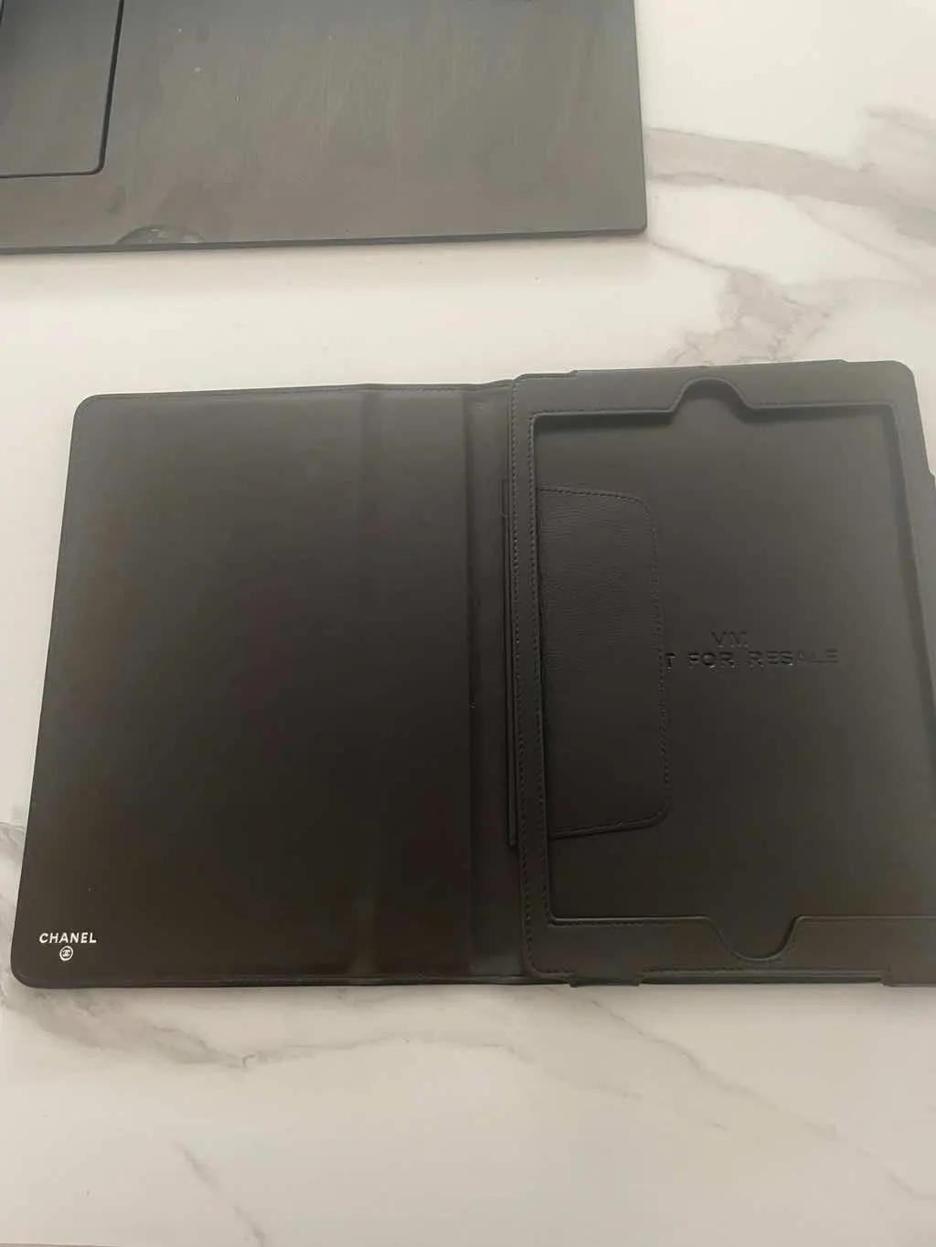 Chanel Timeless Ipad Protector Black Leather Never worn - Model View