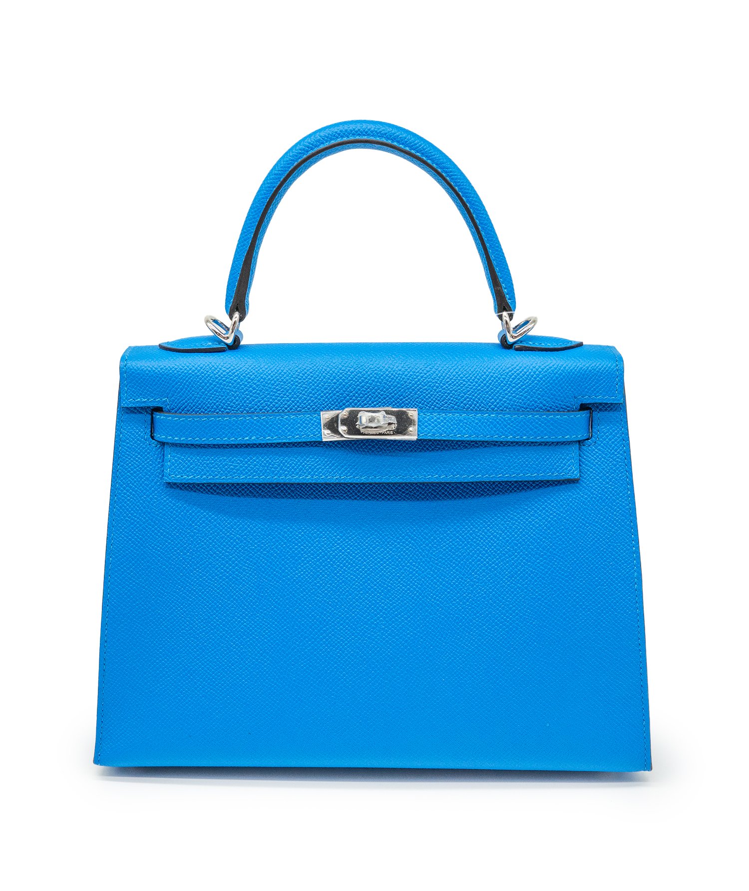 Hermès Kelly25 Epsom Blue Hydra Silver Hardware 2025 (Stamp K) - Back view