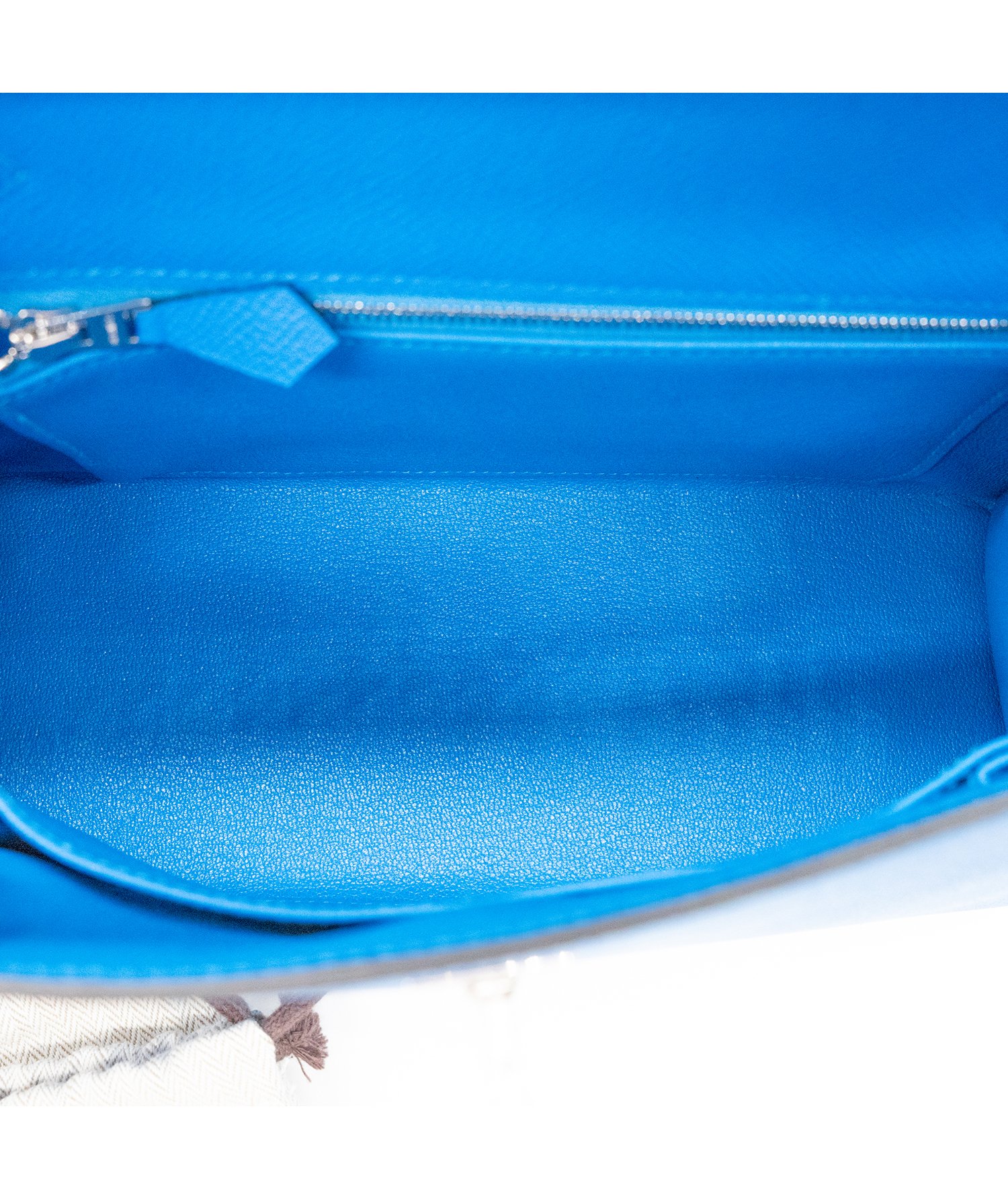 Hermès Kelly25 Epsom Blue Hydra Silver Hardware 2025 (Stamp K) - Detail 2