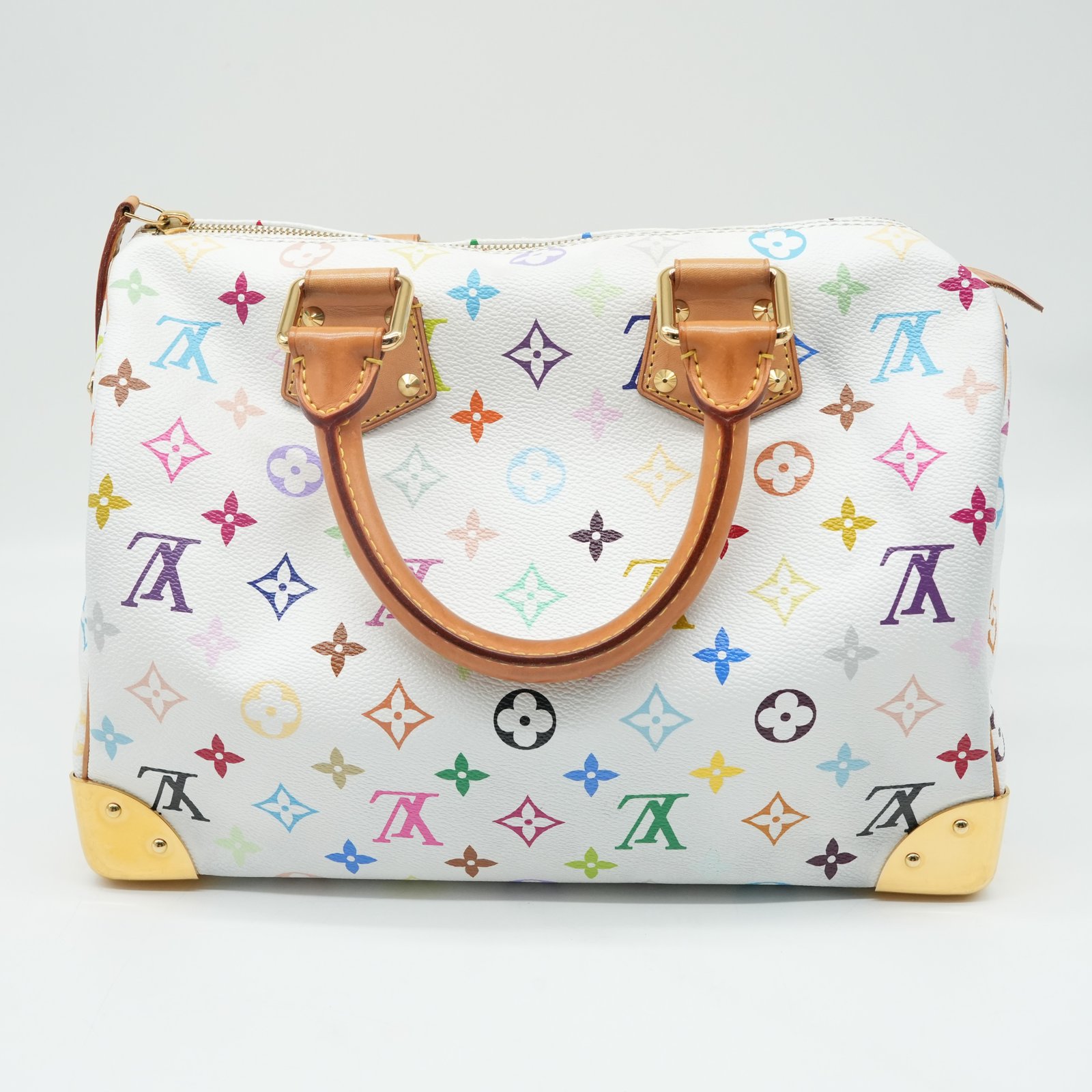 Louis Vuitton White Monogram Multicolor Canvas Speedy 30 Bag M92643 - Image 6