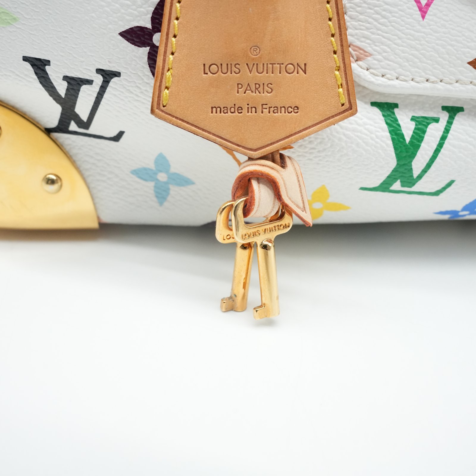 Louis Vuitton White Monogram Multicolor Canvas Speedy 30 Bag M92643 - Side view