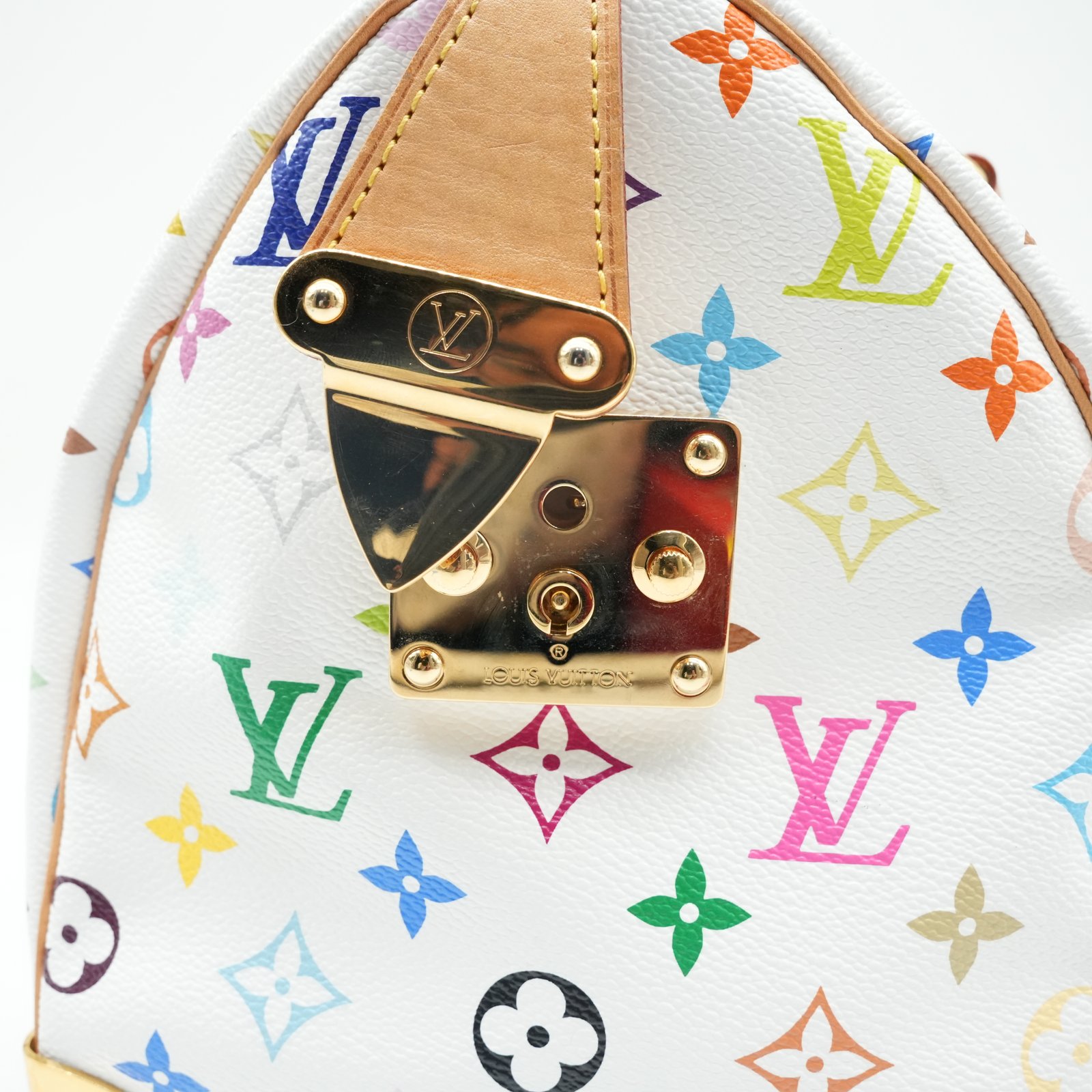 Louis Vuitton White Monogram Multicolor Canvas Speedy 30 Bag M92643 - Detail 1