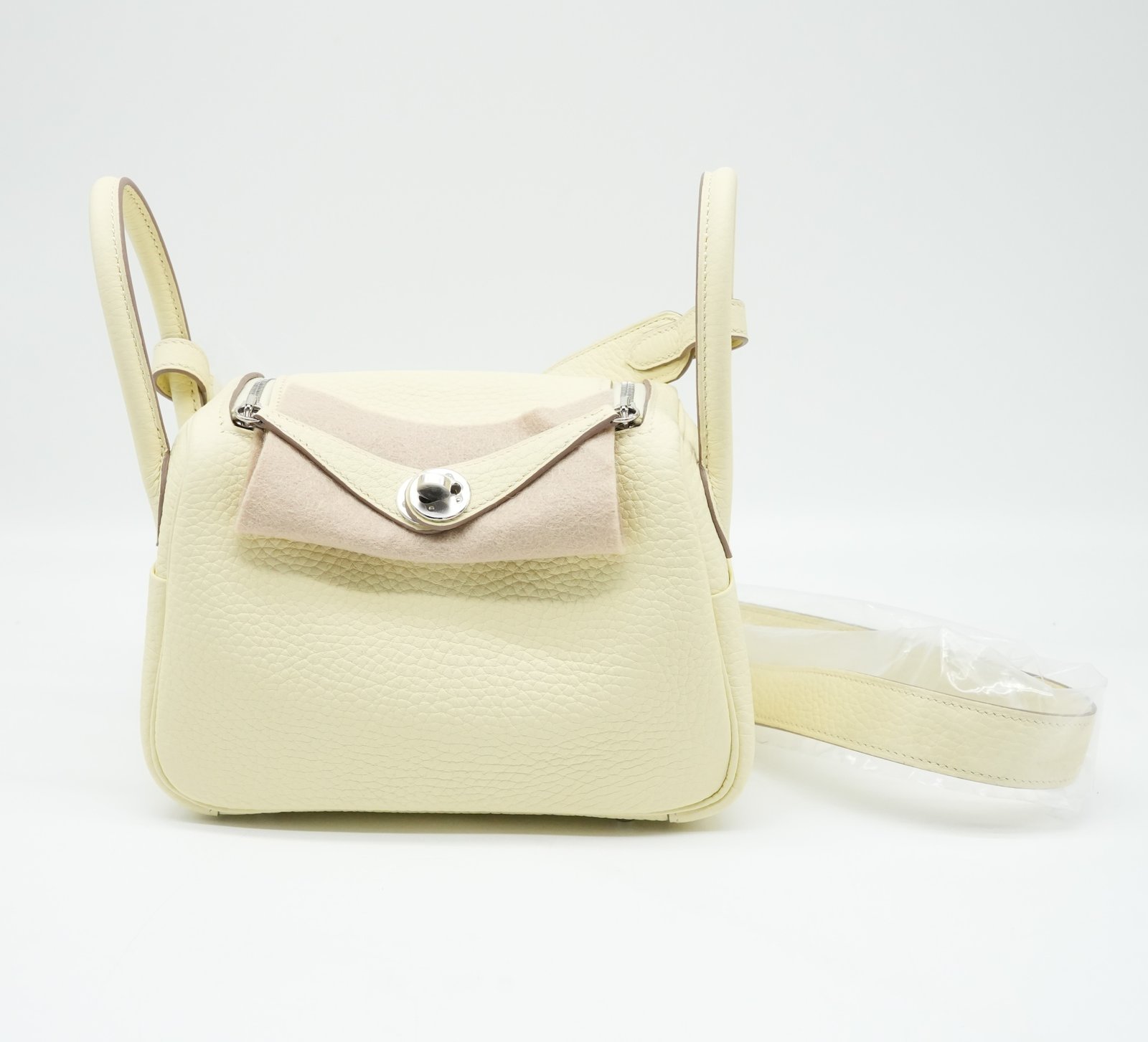 Hermès Lindy Mini Jaune Milton Taurillon Clemence Leather Shoulder Bag Year 2025 - Back view