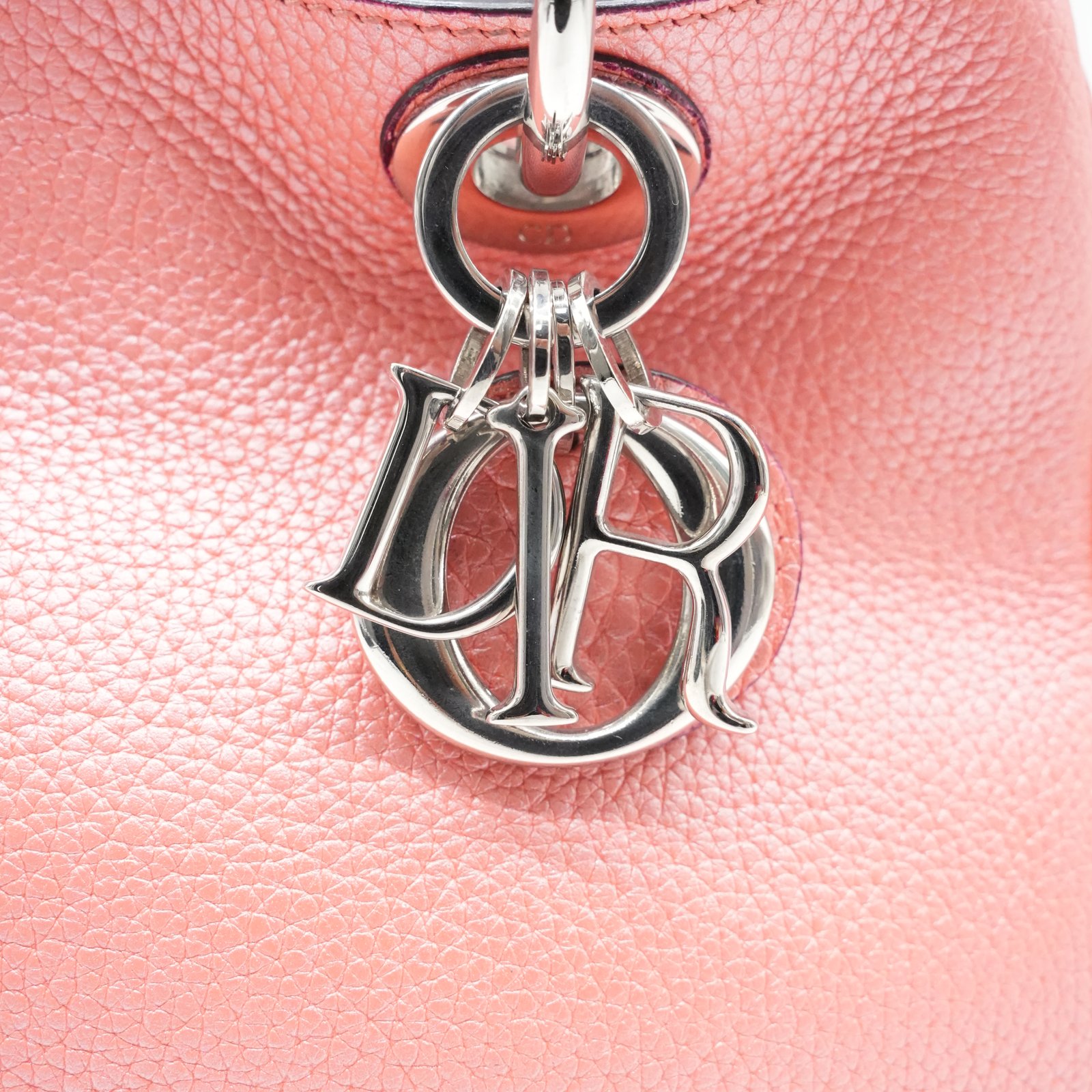 Christian Dior Pink Leather Small Diorissimo Shopper Tote - Side view