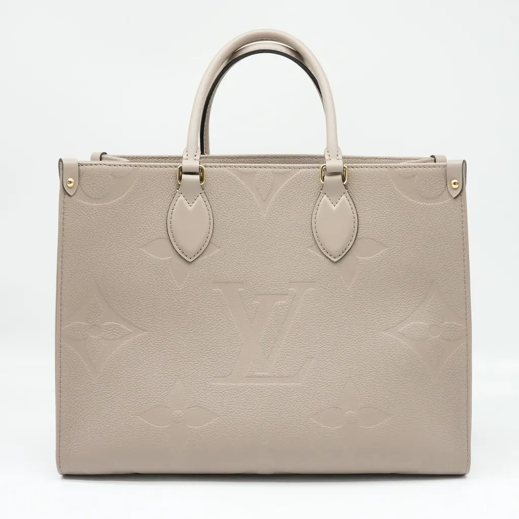 Louis Vuitton Monogram Empreinte Onthego MM Tote Bag M45607 Beige Leather Very good - Inside View