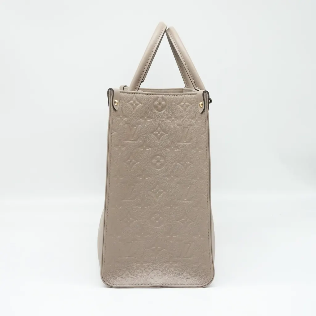 Louis Vuitton Monogram Empreinte Onthego MM Tote Bag M45607 Beige Leather Very good - Model View